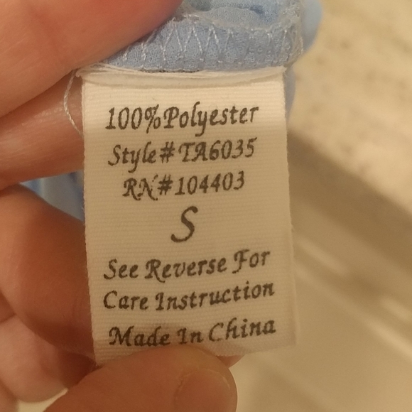 Mine Girls' embroidered Sleeveless Ruffle Top Blue - Picture 8 of 9